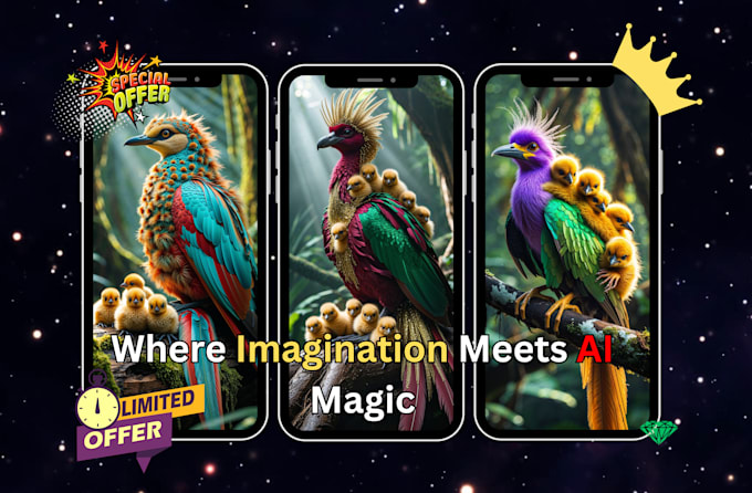 Gig Preview - Create 1000 viral mystical and majestic bird animated videos