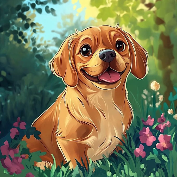 Bestseller - design a custom disney pet portrait illustration