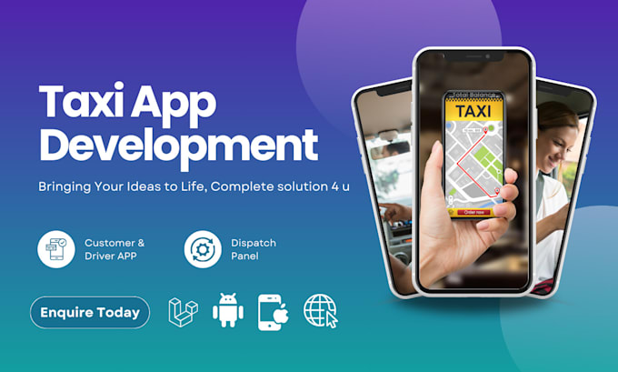 Gig Preview - Develop a taxi booking web app android or ios app development like uber, ola