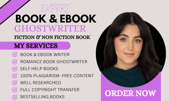 Gig Preview - Be your non fiction ebook ghostwriter fiction romance children book writer