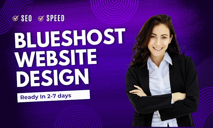 Gig Preview - Design bluehost website redesign bluehost landing page bluehost website design