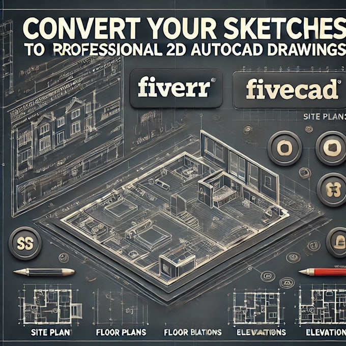 Gig Preview - Convert or redraw pdf or sketch drawing to autocad dwg