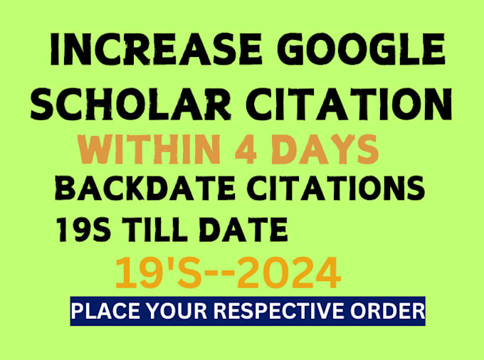 Gig Preview - Increase google scholar citations reference research journal in article publish