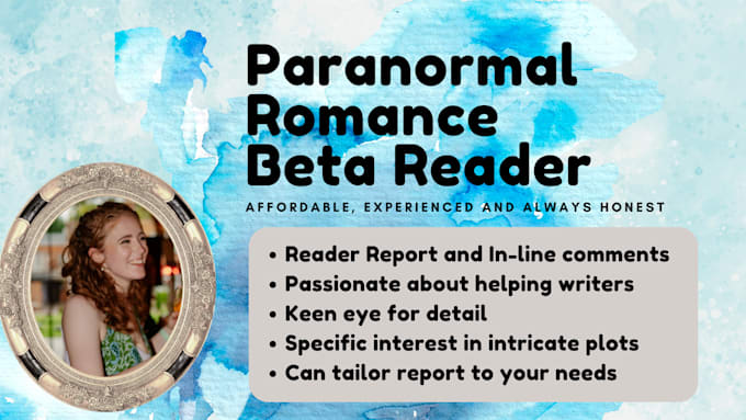 Gig Preview - Beta read your paranormal romance book with detailed feedback