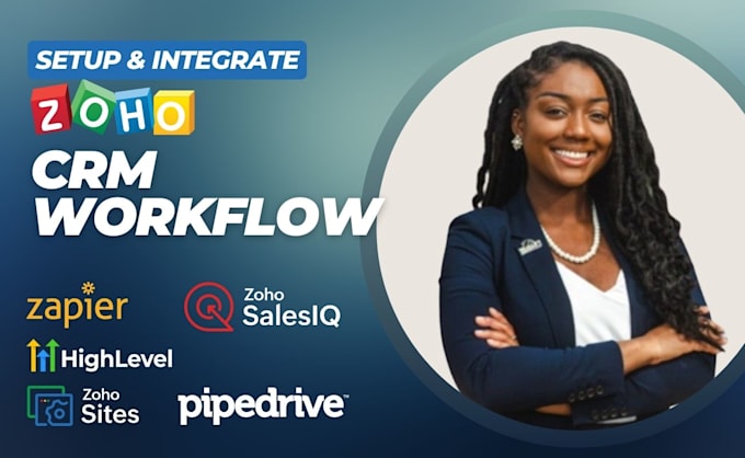 Gig Preview - Do zoho crm zoho sites zoho salesiq zapier integration pipedrive gohighlevel