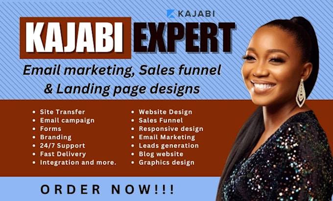 Gig Preview - Do kajabi sales funnel, kajabi automation, kajabi landing page design