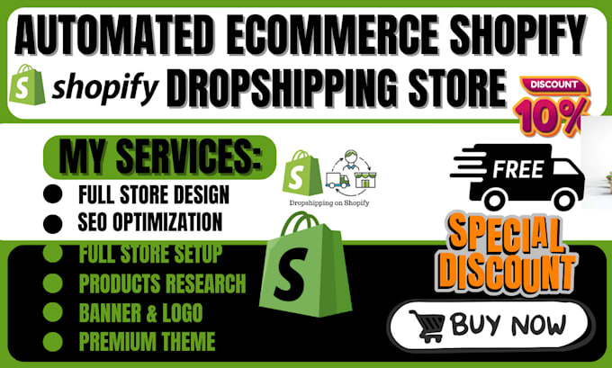 Gig Preview - Shopify dropshipping store seven figure shopify website design shopify redesign