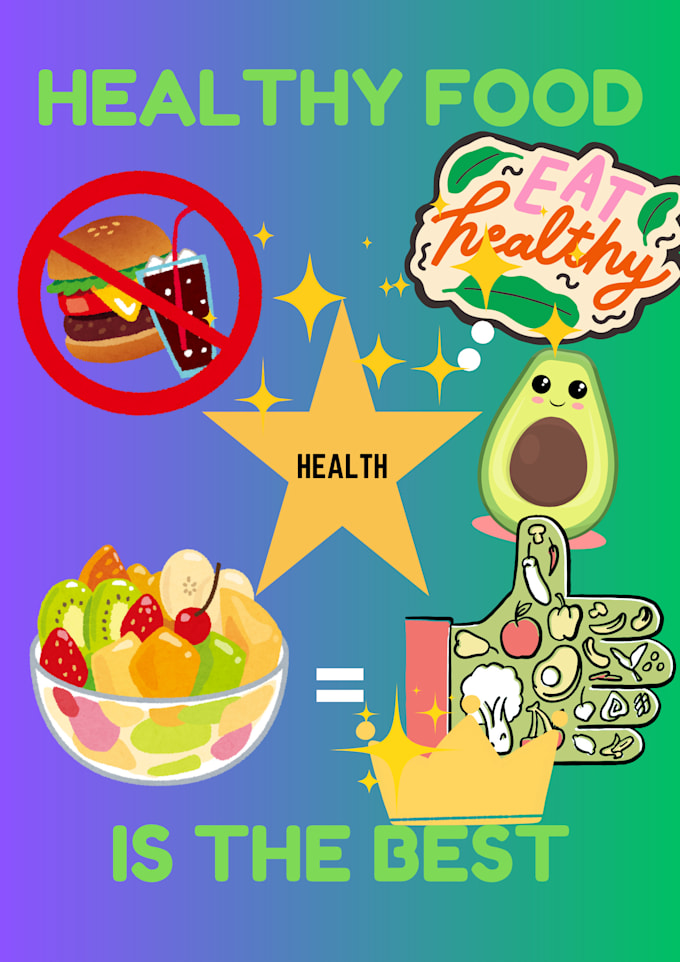 Gig Preview - Make 2 posters for social media about healthy food