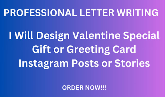 Gig Preview - Design valentine special gift or greeting card instagram posts or stories