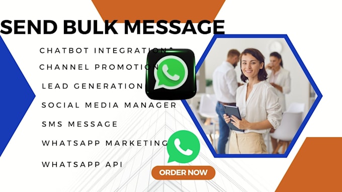 Gig Preview - Do whatsapp marketing bulk message whatsapp api sms bulk social media manager