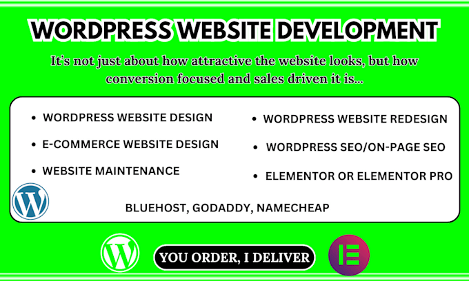 Gig Preview - Wordpress website development, wordpress website design