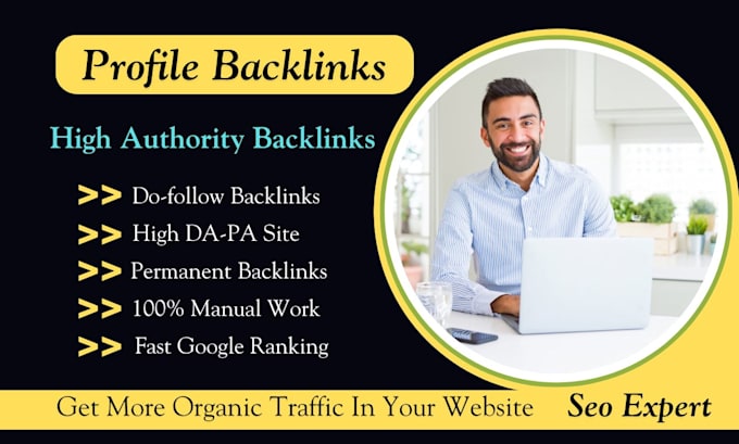 Gig Preview - Create high authority profile creation backlinks for SEO