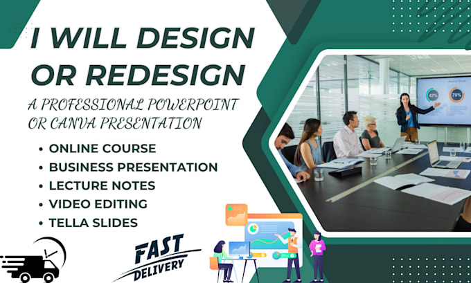 Gig Preview - Design or redesign professional presentation on ppt or canva, course content