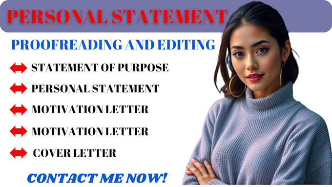 Gig Preview - Proofread, edit, recreate your personal statement of purpose, admission essay