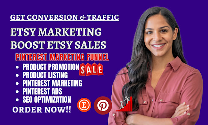 Gig Preview - Promote etsy shop etsy marketing and pinterest marketing ads to boost etsy sales