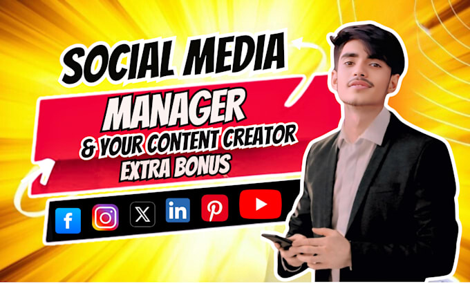 Gig Preview - Be your social media marketing manager and content creator