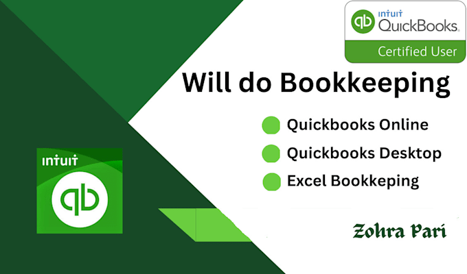 Gig Preview - Do bookkeeping using quickbooks online and qb desktop