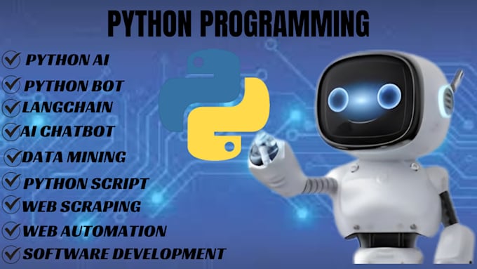 Gig Preview - Build python ai, ai chatbot, ai software, ai saas app, python bot,  ml, llm, gpt