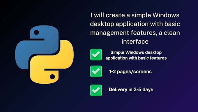 Gig Preview - Create windows desktop management app tkinter python