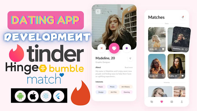 Gig Preview - Develop clone dating app like tinder, hinge, bumble  livestreaming app, chat app