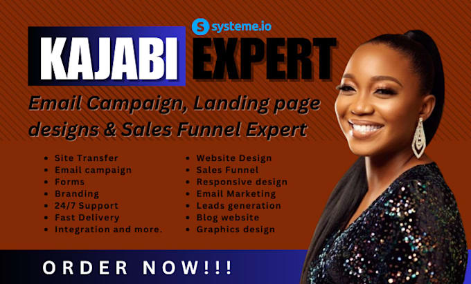 Bestseller - do kajabi landing page design, kajabi sales funnel ,email campaign systeme io