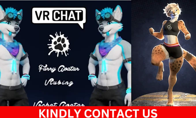 Gig Preview - Create custom vrchat avatar, rig nsfw furry vtuber avatar 3d model, vr character