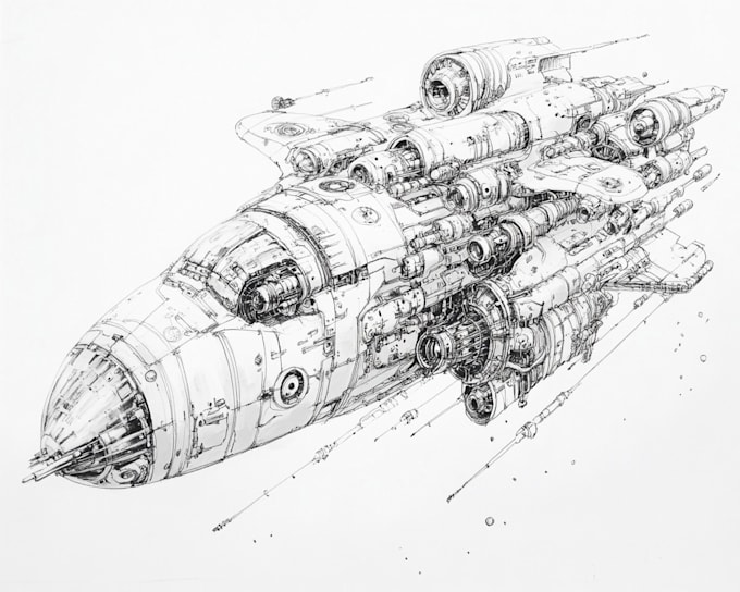 Gig Preview - Make sci fi vehicle design and spaceship concept art