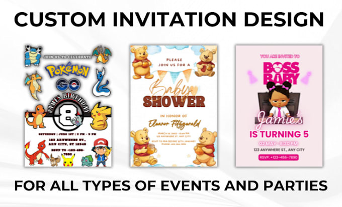 Gig Preview - Create custom wedding, birthday, party digital  invitation canva template design