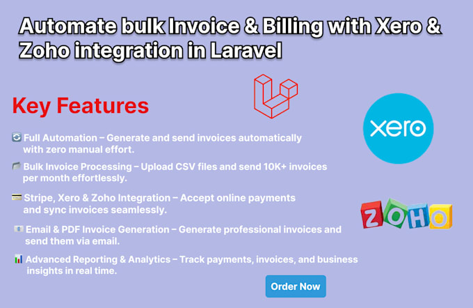 Bestseller - automate bulk invoice with xero and zoho integration in laravel