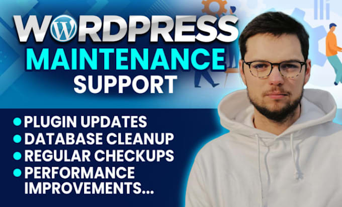 Gig Preview - Provide wordpress website maintenance, help and support monthly