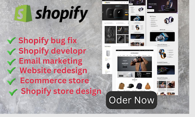 Gig Preview - Design redesign edit shopify dropshipping store, shopify website, shopify expert