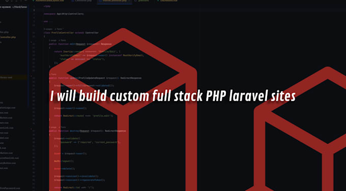 Gig Preview - Build custom full stack PHP laravel sites