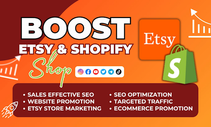 Gig Preview - Boost etsy traffic and sales, organic etsy shop promotion and shopify promotion