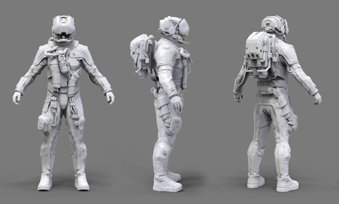 Gig Preview - Create quality 3d asset for  starfield character  model helmet