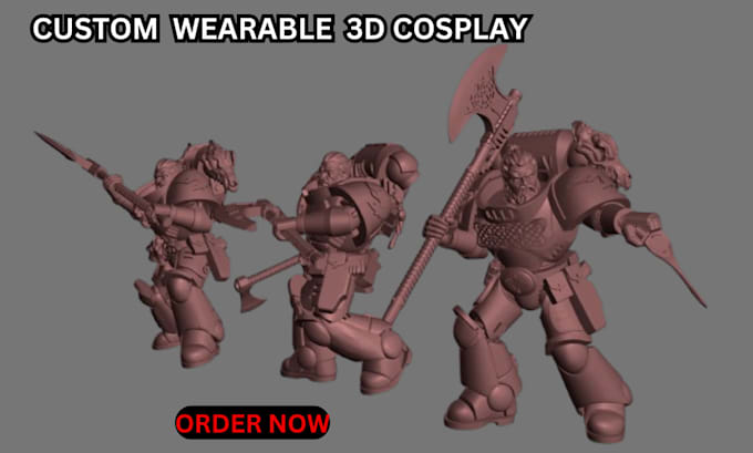 Gig Preview - Design space marine wearable armor set 3d cosplay model, helmet, mask, pauldrons