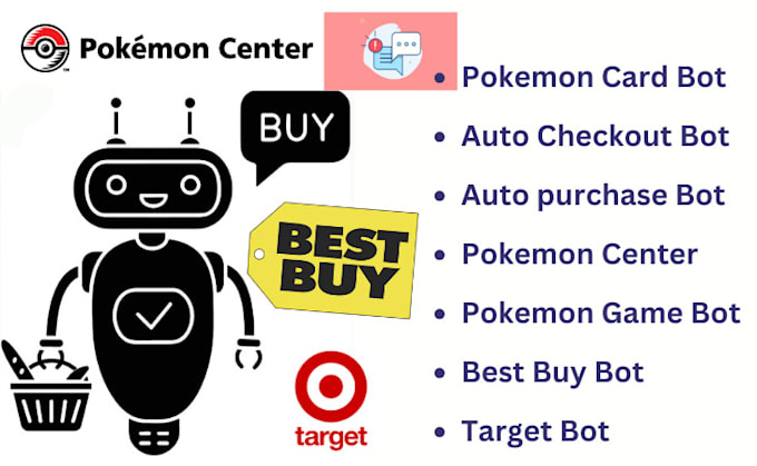 Gig Preview - Deliver auto purchase bot, pokemon character bot, pokemon game, pokemon card bot