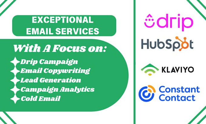 Gig Preview - Drip campaigns email blasts analytics and copywriting for cold email success