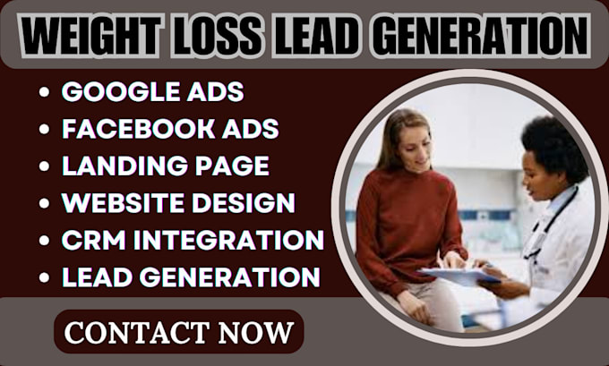 Gig Preview - Weight loss leads fitness lead semaglutide weight loss leads facebook google ads