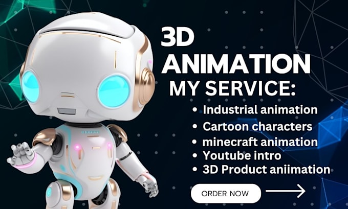 Gig Preview - Create 3d industrial cartoon minecraft product animation and intros