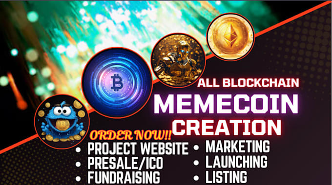 Gig Preview - Create memecoin blockchain website design, ico ido, bep20 erc20 token creation