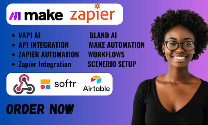 Gig Preview - Make com automation, made com, make com scenerio, zapier API made com vapi