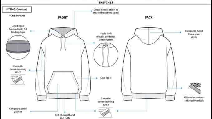 Gig Preview - Create clothing tech pack garment tech pack technical sketch technical drawing