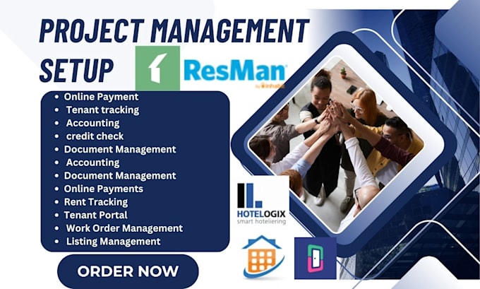 Gig Preview - Setup property management hotelogix quicken buildum doorloop resman rent manager