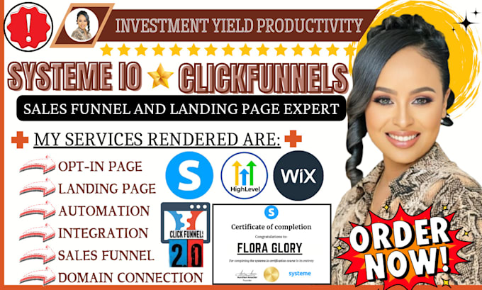 Gig Preview - Clickfunnels landing page, systeme io sales funnel, systeme io website, kajabi