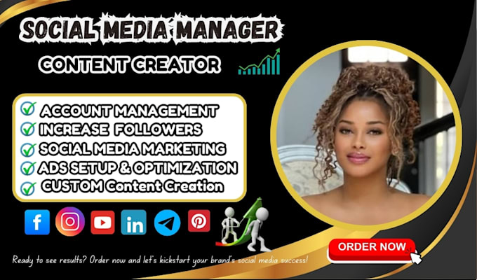 Gig Preview - Manage your social media create content grow your instagram linkedin and youtube