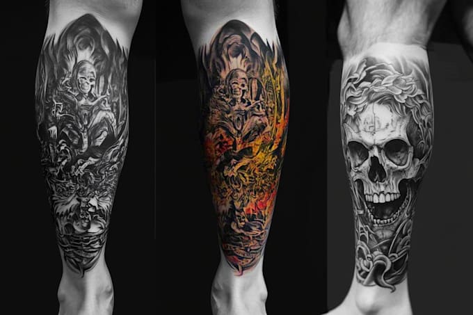 Gig Preview - Create a tattoo design for leg sleeve