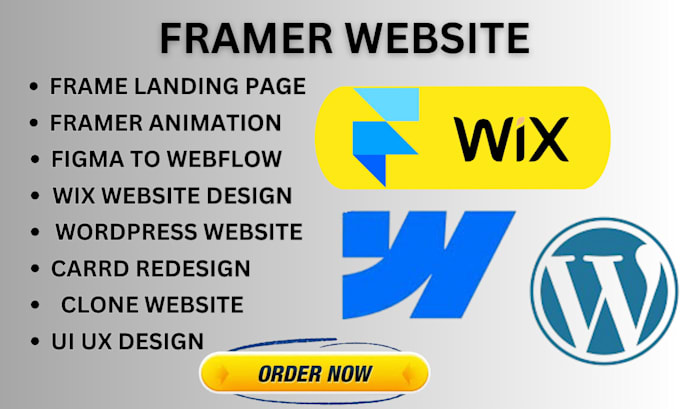 Gig Preview - Design framer website frame landing page wix webflow website animation figma UI