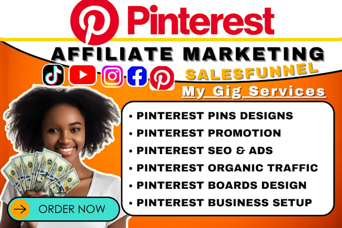 Gig Preview - Do pinterest affiliate marketing sales funnel clickbank amazon link promotion