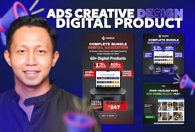 Gig Preview - Design creatives ads for digital product