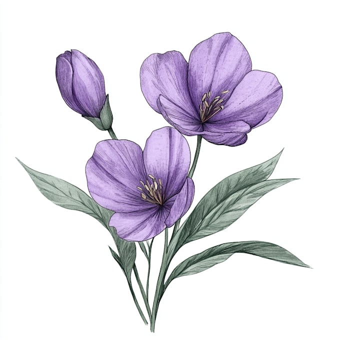 Gig Preview - Draw botanical illustration of flower illustration,